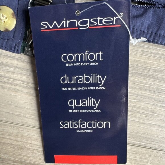 Vintage Swingster Jacket Windbreaker Mens L Ducks Back Full Zip With Hood NWT - Picture 4 of 14